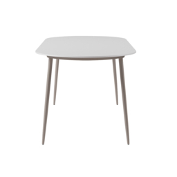 6-Person Oval Sintered Stone Top Outdoor Patio Dining Table in White (1801 mm Width) - thumbnail 6