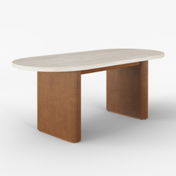 Fluve 200 cm - 240 cm Oval Extendable Dining Table Matte Travertine Seats 6-8 People - thumbnail 9