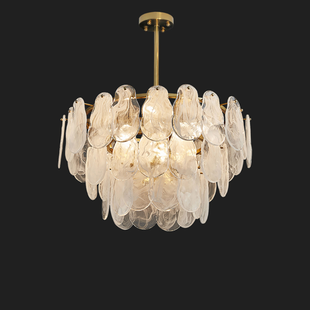 Modern 6-Light Tiered Cloud Glass Chandelier Adjustable Hanging Rod - image 1