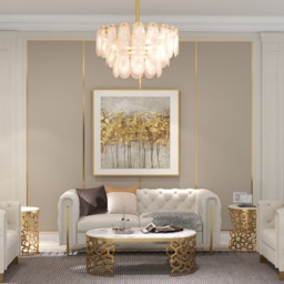 Modern 6-Light Tiered Cloud Glass Chandelier Adjustable Hanging Rod - thumbnail 4