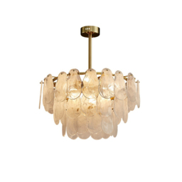 Modern 6-Light Tiered Cloud Glass Chandelier Adjustable Hanging Rod - thumbnail 6