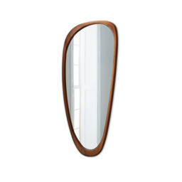 Rustic Asymmetrical Mirror Full Length Wall Mirror Wood Frame in Walnut - thumbnail 6
