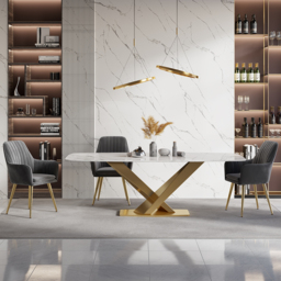 Modern Dining Chair Grey Velvet Upholstered Dining Chairs With Arms (Set of 2) - thumbnail 7