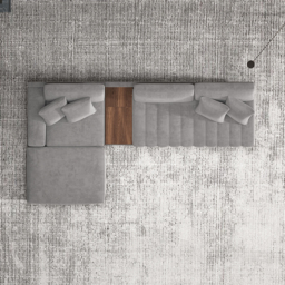 320 cm Velvet L-Shaped Grey Modular Sectional Sofa with Storage Side Table and Ottoman - thumbnail 5