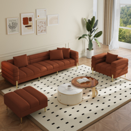 2300mm Boucle Modular L-Shaped Couch with Chaise Modern 3-Seater Sofa - thumbnail 5