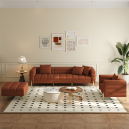 2300mm Boucle Modular L-Shaped Couch with Chaise Modern 3-Seater Sofa - thumbnail 4