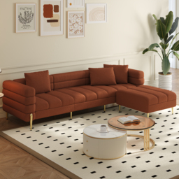 2300mm Boucle Modular L-Shaped Couch with Chaise Modern 3-Seater Sofa - thumbnail 3