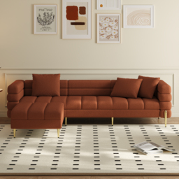 2300mm Boucle Modular L-Shaped Couch with Chaise Modern 3-Seater Sofa - thumbnail 2