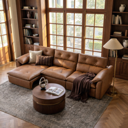 320cm 3-Seater Genuine Leather Power Convertible Sleeper Sofa with Adjustable Headrest - thumbnail 5