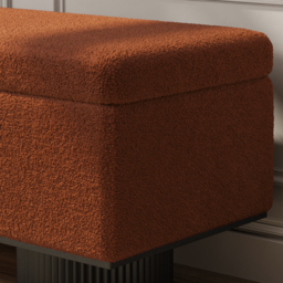 Teddy Fabric Fluffy Faux Fur Flip Top Wood Storage Entryway Bench - thumbnail 6