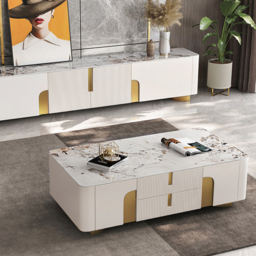 Artus Sintered Stone TV Stand & Coffee Table Set - thumbnail 3