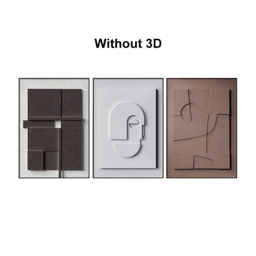3 Pieces Japandi Geometric Canvas Wall Art Painting Wall Decor Set with Rectangle Frame - thumbnail 9