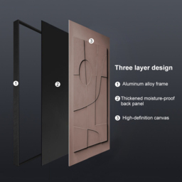3 Pieces Japandi Geometric Canvas Wall Art Painting Wall Decor Set with Rectangle Frame - thumbnail 7