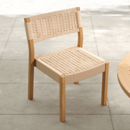 2 PCS Acacia Patio Outdoor Dining Chairs Woven Rope Yard Chairs in Natural  (Set of 2)  Max. Weight Capacity: 331 lb - thumbnail 7