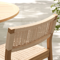2 PCS Acacia Patio Outdoor Dining Chairs Woven Rope Yard Chairs in Natural  (Set of 2)  Max. Weight Capacity: 331 lb - thumbnail 9