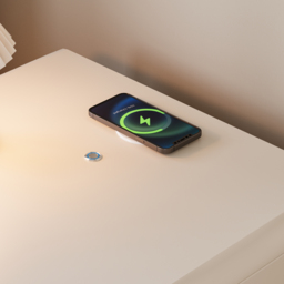 Modern Bedside Table off-white with 2-drawers and LED and USB charging function - thumbnail 8