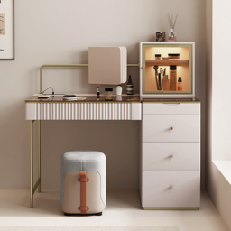 Chanor Dressing Table with Chair Mirrored Dressing Table with Jewellery Storage & Cabinet & Stool - thumbnail 4