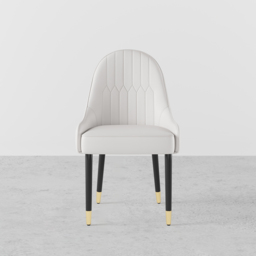 Darg Modern Dining Chairs PU Leather Upholstered White Armless Metal Legs 8-Pieces Dining Room Chairs - thumbnail 8