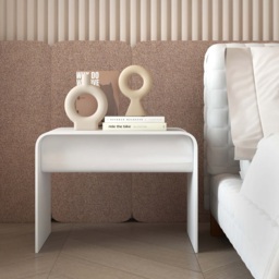 Oak Wood C-Style End Table with Magazine Rack Organizer C Side Table in White - thumbnail 4