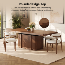 Lineva 180–230 cm Extendable Walnut Dining Table with Fluted Base, Seats 6–8 - thumbnail 8