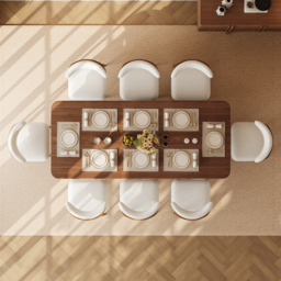 Lineva 180–230 cm Extendable Walnut Dining Table with Fluted Base, Seats 6–8 - thumbnail 6