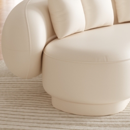 Modern Leather Upholstered Sofa 3-Seater Sofa White Sofa - thumbnail 6