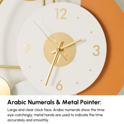 Modern 3D Round Wall Clock Decor Gold Pendulum Geometric Mute Metal Home Clock Art - thumbnail 6