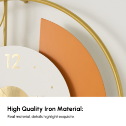 Modern 3D Round Wall Clock Decor Gold Pendulum Geometric Mute Metal Home Clock Art - thumbnail 5