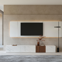 Vewal Wood Block TV Stand & Coffee Table Set - thumbnail 7
