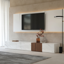 Vewal Wood Block TV Stand & Coffee Table Set - thumbnail 4