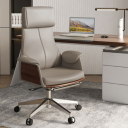 Set Modern Black L-Shape Standing Desk & Leather Office Desk Chair Set Khaki (1815mm) - thumbnail 5