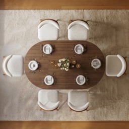 119 - 200 cm Extendable Round-to-Oval Wood Dining Table with Fluted Base, Seats 4-6 - thumbnail 5