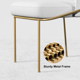 Modern Dining Chair Cotton & Linen with Upholstered Side Kitchen Chairs in White 2-Pieces - thumbnail 6