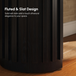 "Aura 60"" Ash Wood Fluted Black Console Table With Sintered Stone Top" - thumbnail 7
