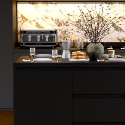 Modern 127 cm Matte Sintered Stone Kitchen Island with Storage, Black - thumbnail 7