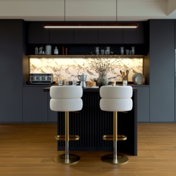 Modern 127 cm Matte Sintered Stone Kitchen Island with Storage, Black - thumbnail 2