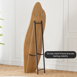 Freestanding Mirror with Wooden Frame in Dark Brown, Organic Shape, 160 cm High, Modern Style ???????? British English - thumbnail 7