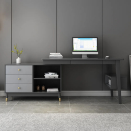 Ultic Gary L Shaped Home Office Desk Desk with Storage Drawers & Shelf Computer Desk (120 cm) - thumbnail 3