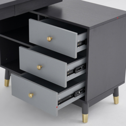 Ultic Gary L Shaped Home Office Desk Desk with Storage Drawers & Shelf Computer Desk (120 cm) - thumbnail 9