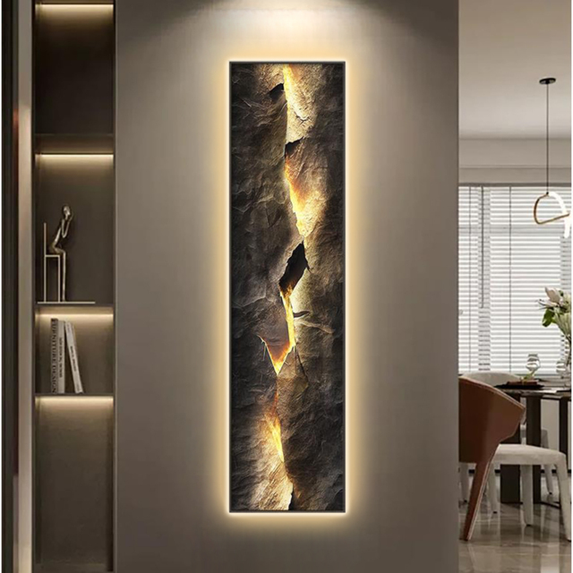 Modern Abstract LED Wall Art with Backlit Light Unique Textured Design for Living Room Home Decor - image 1