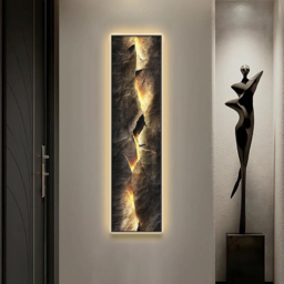 Modern Abstract LED Wall Art with Backlit Light Unique Textured Design for Living Room Home Decor - thumbnail 2