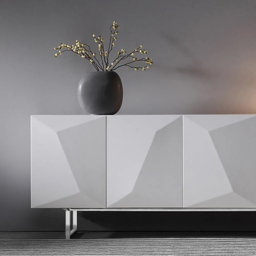 Modern 1800mm White Buffet Sideboard Kitchen Cabinet with 4 Doors Adjustable Shelves - thumbnail 9
