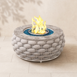 Smokeless Propane Outdoor Fire Pit Table Round Patio Furniture Firepit in Aluminium Alloy (350 cm High) - thumbnail 8