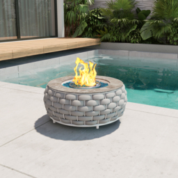 Smokeless Propane Outdoor Fire Pit Table Round Patio Furniture Firepit in Aluminium Alloy (350 cm High) - thumbnail 5