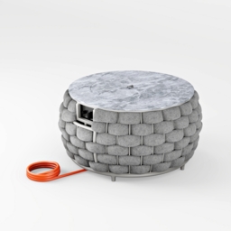 Smokeless Propane Outdoor Fire Pit Table Round Patio Furniture Firepit in Aluminium Alloy (350 cm High) - thumbnail 7