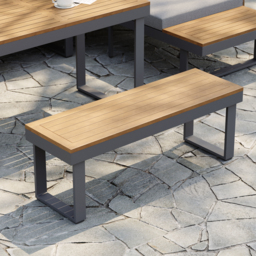 4 PCS Modular Outdoor  Acacia Sectional Sofa Set with Cushion and Side Table, 4 PCS Versatile L-Shaped Modular Sectional Sofa Set for Patio&Yard - thumbnail 7