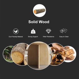 Round Dining Table Natural Solid Wood Tabletop Pedestal Base for 4 Modern - thumbnail 4