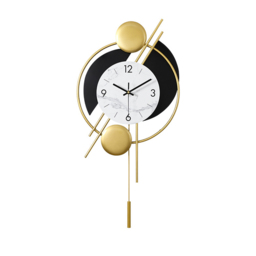 Modern Distinctive Metal Wall Clock with Gold Pendulum - thumbnail 9