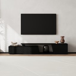 Fero Black Extendable TV Stand with 3 Drawers (1800 mm - 2800 mm) - thumbnail 9