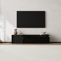 Fero Black Extendable TV Stand with 3 Drawers (1800 mm - 2800 mm) - thumbnail 8